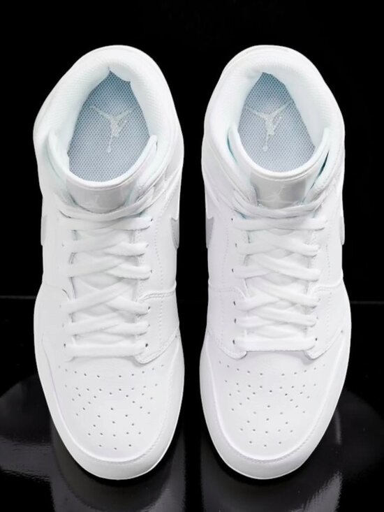 Jordan 1 Mid White/Grey Fog Mens Football Cleats Size 7 FJ6805 101 (NEW) main image 8